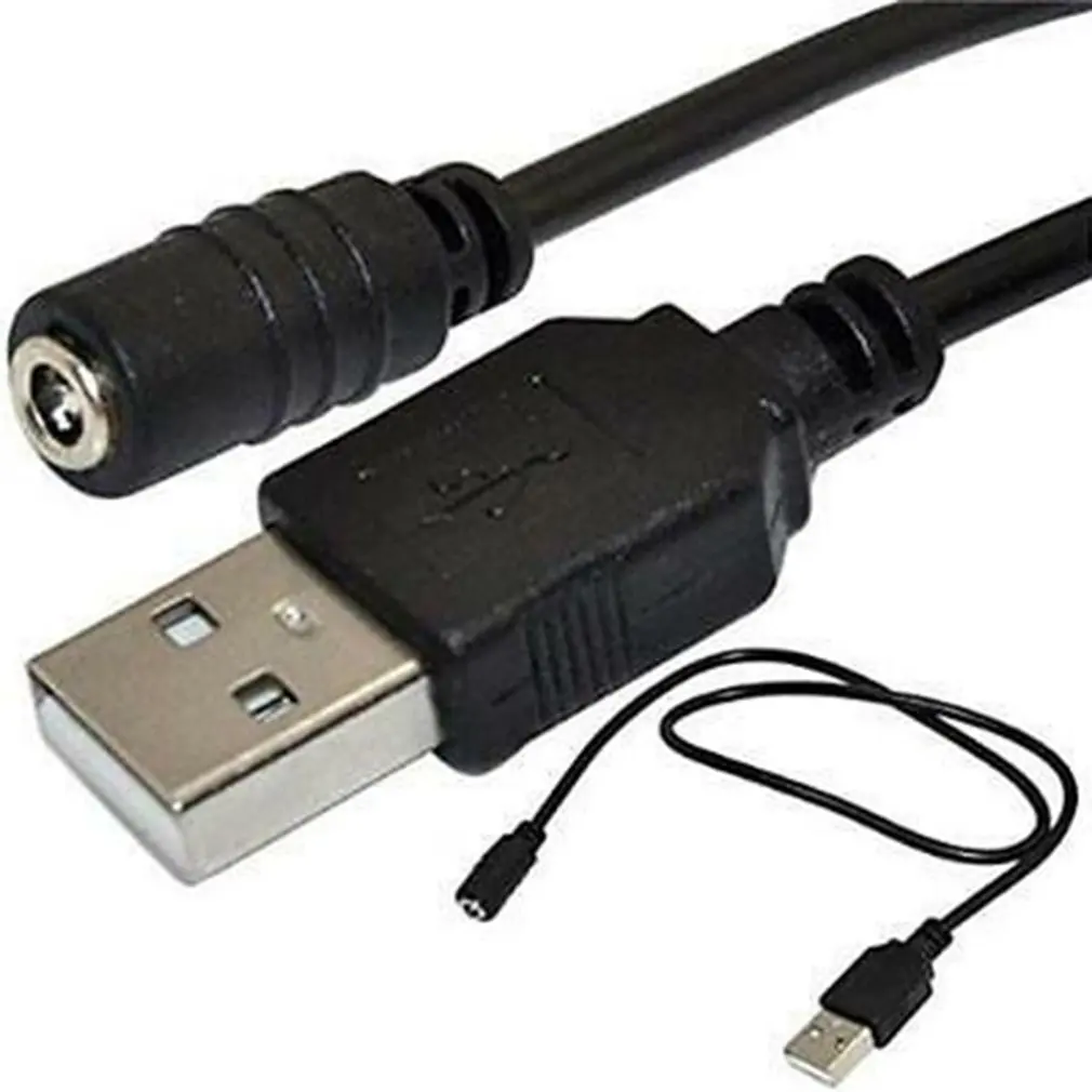 50 см USB штекер 1,35x3,5 мм Женский DC мощность баррель 5V кабель питания черный