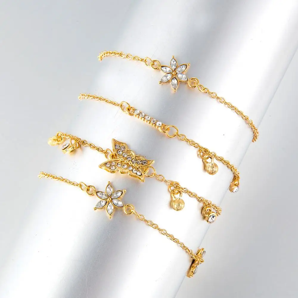 Personality Bohemian Metal Multilayer Coconut Tree Anklet Ladies Jewelry Gift Foot Jewelry Leg New Anklets Ankle Bracelets#4A08