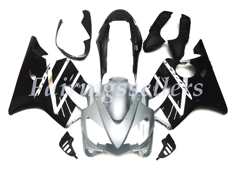 Silver Grey Black Топ(литье под давлением) ABS Обтекатели наборы подходят для Honda CBR600 FS F4i 2004 2005 2006 2007 Обтекатели серебро и черный - Цвет: Silver Grey Black