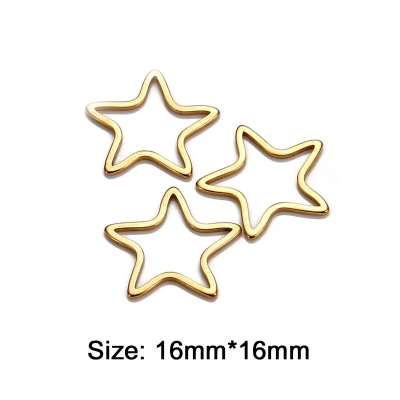 10 шт./лот Подвеска из нержавеющей стали с полыми звездами и соединителем подвеска