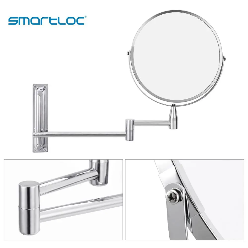 smartloc Extendable  8 inch 1X5X Magnifying Bathroom Mirror Smart Mirror Makeup  Wall Mounted Mirror Bathroom Mirror Cabinet 5