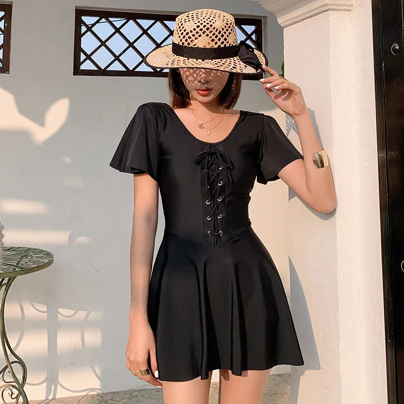 

Swimsuits Fused One-Piece Swimsuit Bikini One Piece Womens Swim Wear Bubble Connected Short Long Sleeve Winter Solid