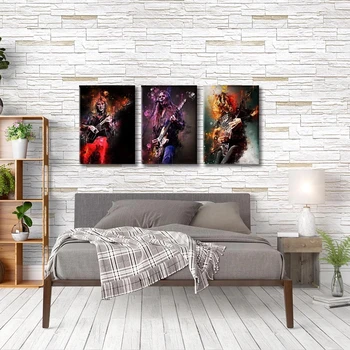 Great Paintings of Famous Guitarists Printed on Canvas 5