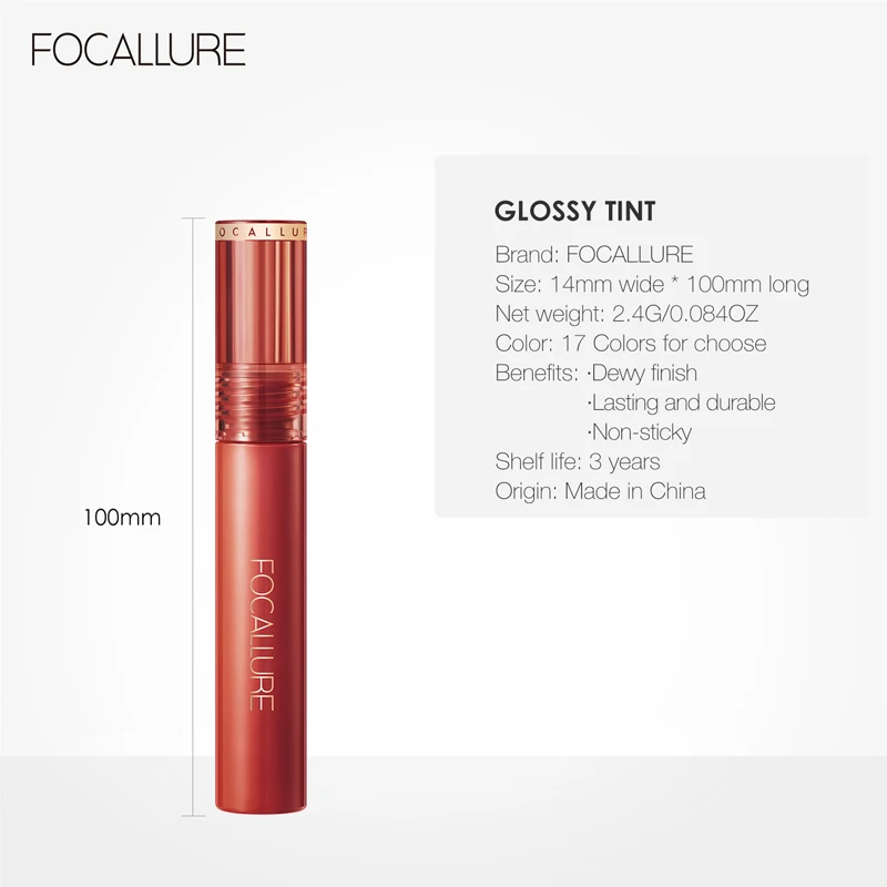 FOCALLURE Shiny Nourish Lip Gloss 17 Colors Liquid Lipstick Waterproof Long Lasting Moisturizing Lipgloss Lip Makeup Cosmetics