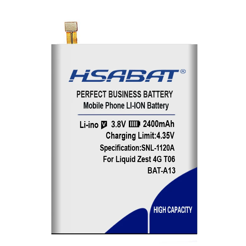 HSABAT 2400mAh BAT-A13 Аккумулятор для acer Liquid Zest 4G Zest T06 T07