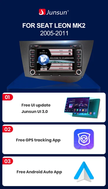 Junsun Ai Voice Android Auto Radio Coche Con Pantalla Para Seat Leon Mk2  2005 2006 2007 2008 2009 2010 2011 2012 Pantalla De Coche Mutimedia Carplay  Rds Dsp Trayecto Gps 2 Din Radio - Reproductores Multimedia Para Coches -  AliExpress