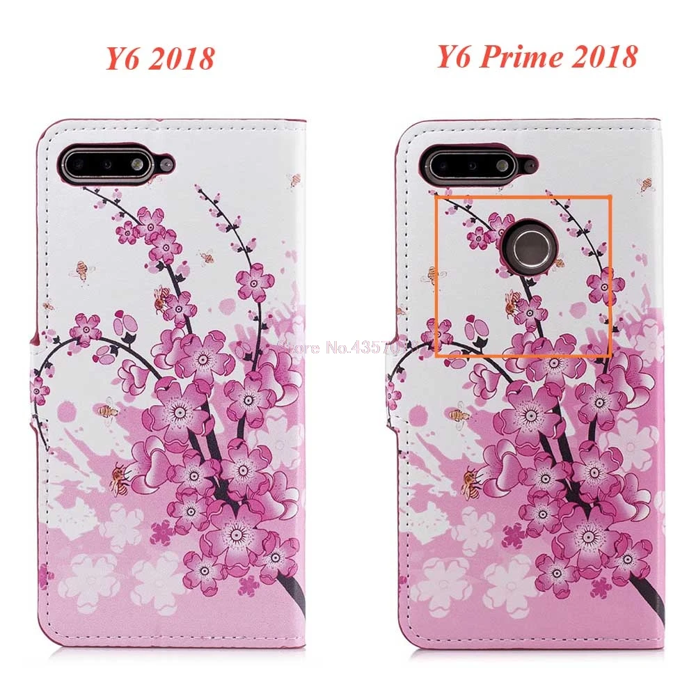 Чехлы книжки с откидной крышкой для HUAWEI Y6 2018 16 ГБ 5 7 дюйма чехлы из искусственной