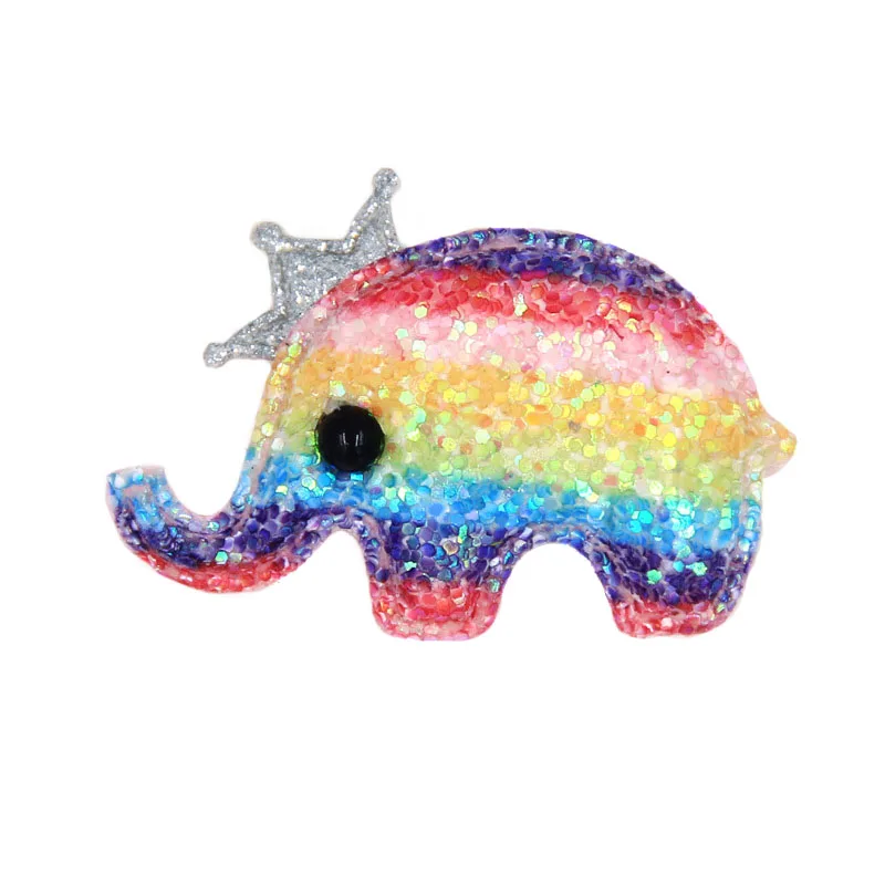 10Pcs Elephant 01 10 шт. блестящие нашивки слон дельфин сердце Корона нашивка "облако" DIY заколки для волос аксессуары радужные аппликации пришить на одежду для малышей - Цвет: 10Pcs Elephant 01