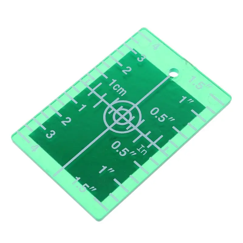 Лазерная пластина для карты дюйма/см для зеленого и красного лазерного уровня - Цвет: Зеленый