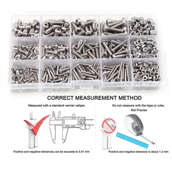 

520x M3 M4 M5 Stainless Steel Cap Head Hex Socket Screws Bolt Nut Assortment Kit
