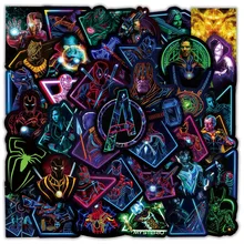 10/30/50/100pcs Disney Marvel Néon Avengers Fer Homme Spiderman Anime Autocollants Skateboard Ordinateur Portable Téléphone Voiture Vélo Cool Autocollant