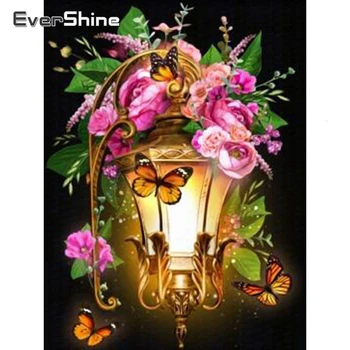 

Evershine Diamond Painting Flowers Butterfly Full Square Crystal Embroidery Cross Stitch Kit Rhinestone Pictures Needlework