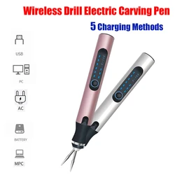 Mini perceuse électrique sans fil, stylo de sculpture pour meulage, polissage, vitesse Variable, USB, perceuse sans fil, Kit d'outils rotatifs, stylo graveur 