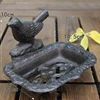 Vintage Black Cast Iron Bird Soap Dish With Three Standing Feet Country Accent Rough Handmade Tabletop Mini Metal Storage Holder 5