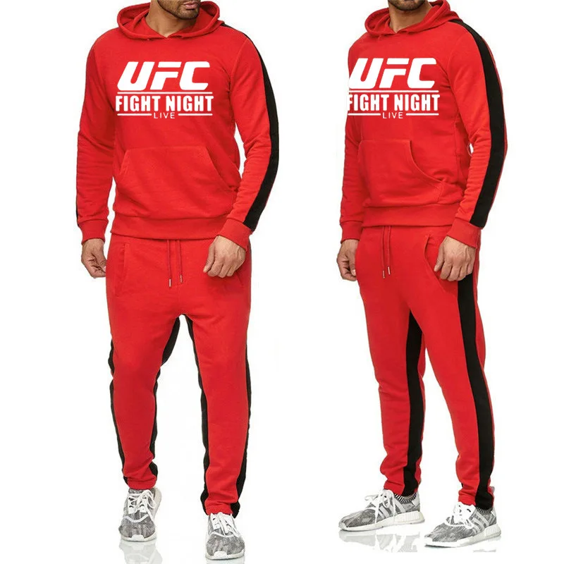 Повседневный костюм с капюшоном AliExpress EBay Fighting UFC плюс бархатный спортивный комплект