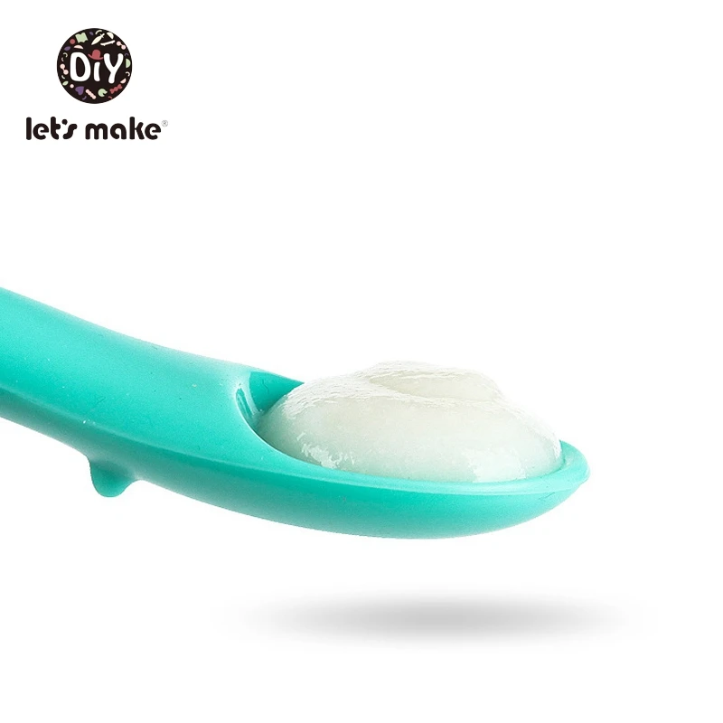 Let's Make 1PC Baby Feeding Spoons Soft Bpa Free Silicone Spoon Children Flatware Safety Kids Tableware Learning Dinnerware Tool