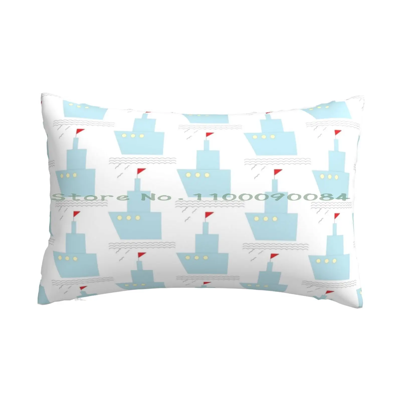 Una Barca Blu È Galleggiante Sulle Onde. Federa 20X30 50*75 Divano Camera Da Letto Bull Terrier Inglese Bull Terrier Bulldog Inglese