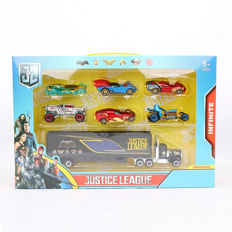 red DC box 7 шт./компл. Hotwheels автомобилей Хот Вилс Мстители сплава автомобили набор 1: 64 Форсаж литьё под давлением автомобилей Грузовик модель автомобиля - Цвет: red DC box