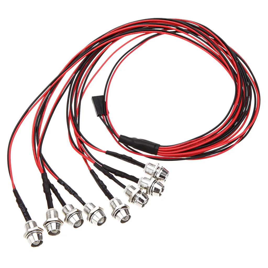 8 Pieces RC Car Accs LED Light Kit LED Lamp Headligth Headlamp for RC Traxxas HSP   Axial SCX10 D90 HPI Car Model