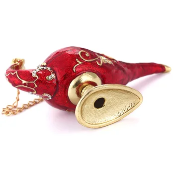 

Hinged Aladdin Lamp Rhinestones Jewelry Box Gifts Trinket Case Office Enameled Home Decoration Zinc Alloy Organizer Crafts