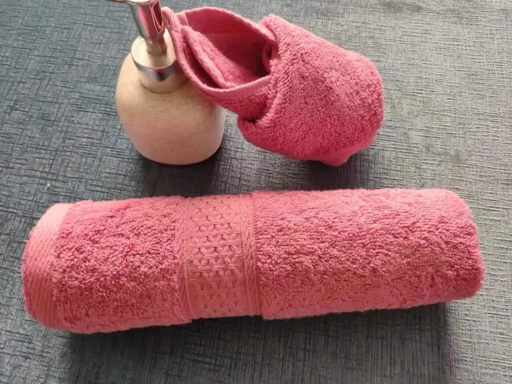 Хлопковое полотенце комбинированное банное полотенце - Цвет: 2-piece set