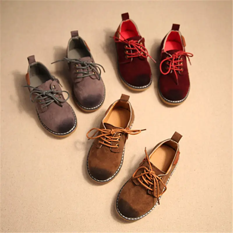 

CHILDREN'S Shoes British Style Retro Martin Shoes 2019 Spring Suede Girls' Casual Shoes BOY'S Big Head Leather Shoes Baby Shoes