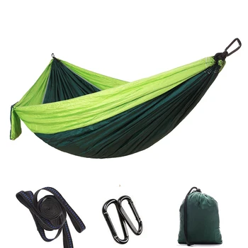 

Portable Outdoor Hammock Backpacking Travel Survival Hunting Sleeping Bed Adult Kids Relax Hammock With 2 Straps 2 Carabiner