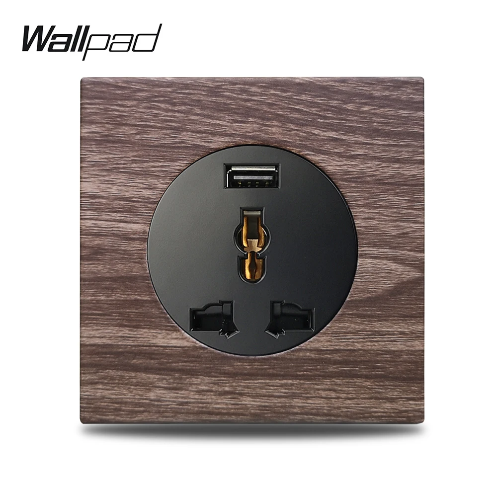 Wallpad L6 Подлинная древесина панель Международная универсальная розетка с 2100mA USB зарядное устройство ЕС Великобритания США электрическая розетка настенный, мощность