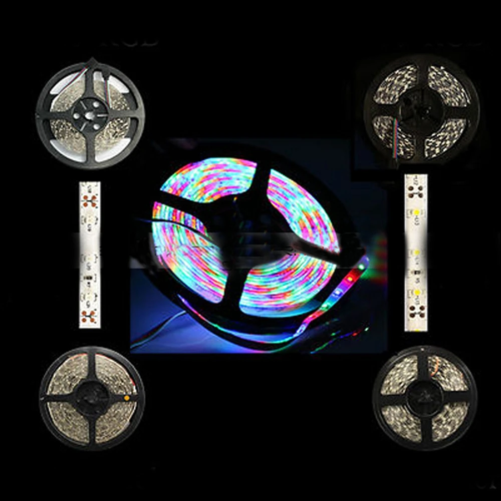 Новинка; 5 м 3528 SMD RGB гибкая 300 светодиодный светильник полосы света 60 светодиодный/M+ Пульт ДУ с 24 кнопками