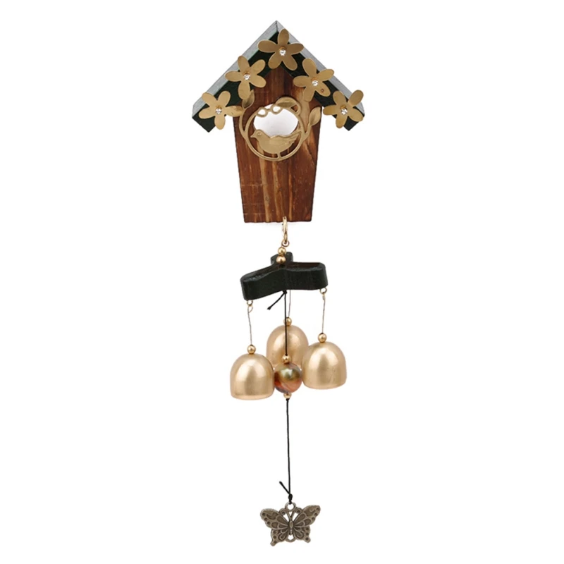 

Antique Copper Bird Nest Wind Chimes House Decoration With Bells And Butterfly Retro Windchimes For Yard Garden Home Decoration