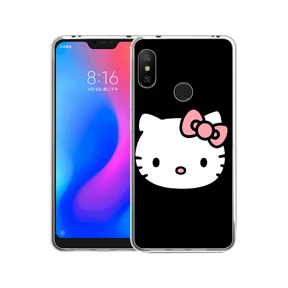 Мобильный чехол для телефона для Xiaomi Redmi Note 8, 6, 7, 5 Pro Xiaomi 4 4X 5A прекрасный розовый рисунок «Hello Kitty» милый