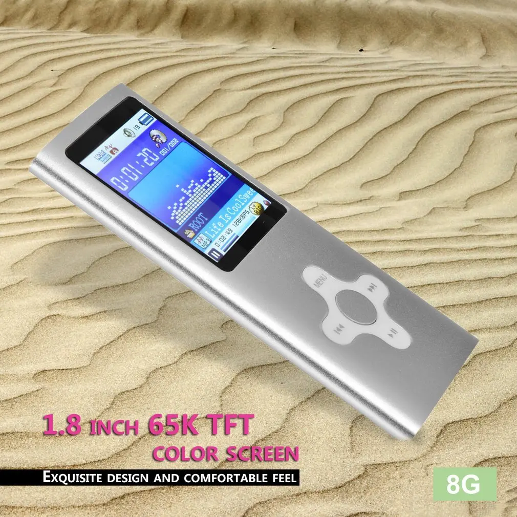Fashionable Design 1.8 Inch Screen MP4 Player Built-in 8GB/16GB Memory Video Raido FM Player Music Player Voice Recorder