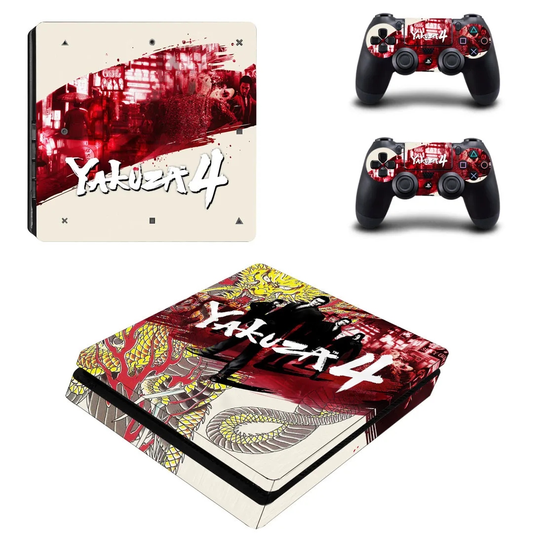 Yakuza 4 PS4 тонкие наклейки PS 4 Play станция 4 тонкие наклейки для кожи Стикеры для playstation 4 тонкая консоль и контроллер