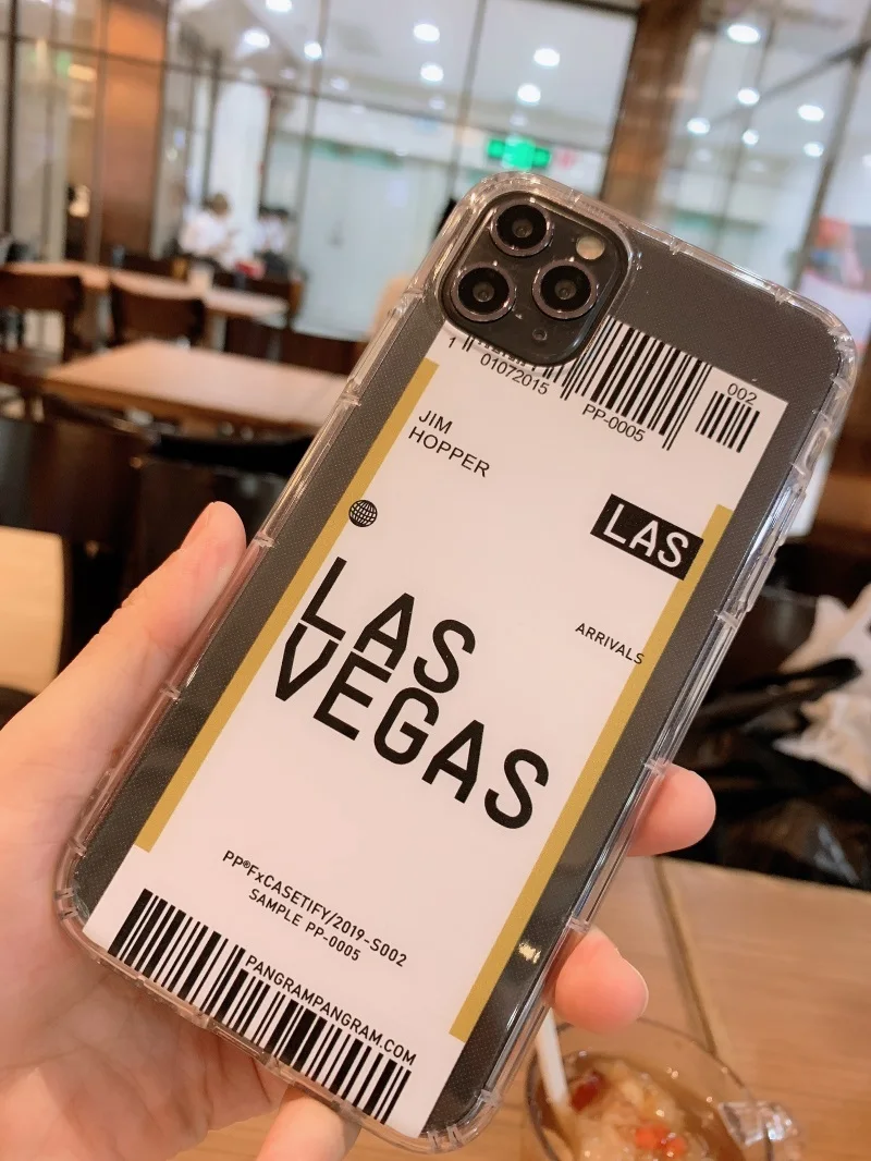 Ins дорожная этикетка страна чехол для телефона для iPhone 7 8 6 6s Plus X XR XS Max Прозрачная мягкая ТПУ Силиконовая задняя крышка чехол