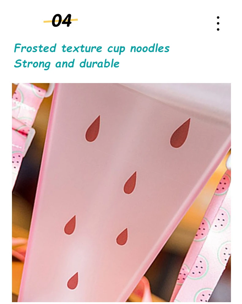 350ml Creative Fruit Ice Cream Plastic Straw Cup with Lid Personality Cup Outdoor Sports Portable Cup with Strap Water Bottle
