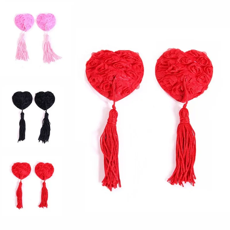 1 пара сексуальные Стикини наклейки женское белье роза цветок кисточка грудь