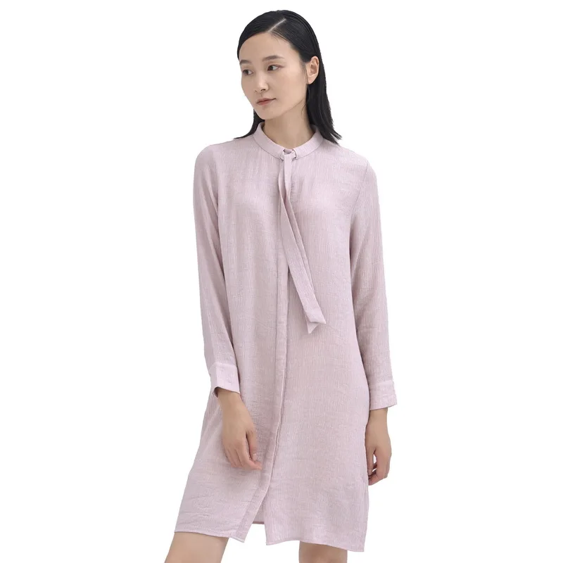 

Women Tops Autumn Shirts Long Solid Button Lady Clothes Casual Knee-Length Fashion Designer Blouses Dress Shirt