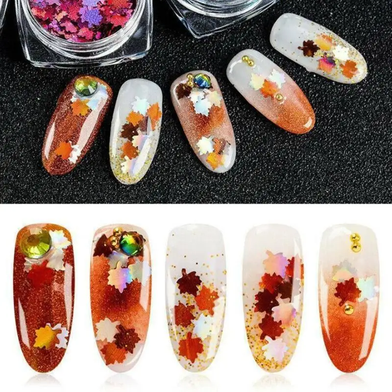 Maple Leaf Nail Sticker Nail Decals Gold Water Sliders Manicure Nail Art Decorations Stickers DIY Designs Autumn Nail Art Sets