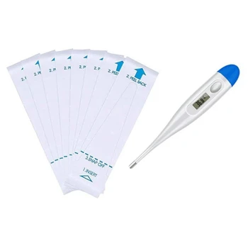 

Child Adult Digital LCD Thermometer Memory Recall Armpit Temperature Measurement with 100 Pcs Thermometer Covers