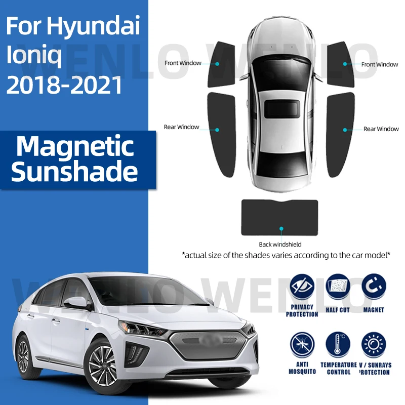 

Магнитная занавеска для Hyundai IONIQ 2018-2021, автомобильный солнцезащитный козырек, Съемный солнцезащитный козырек, солнцезащитный козырек для интерьера