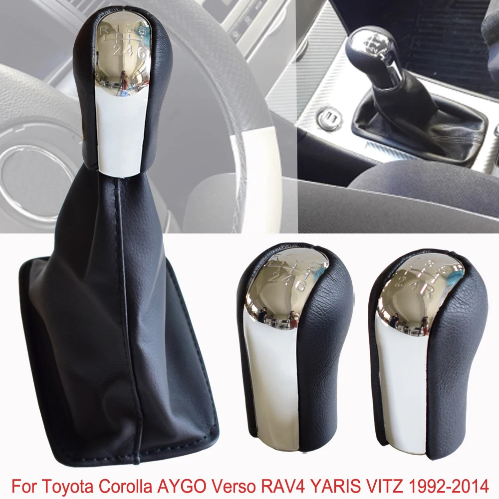 

Hot Sell MT 5/6 Speed Chrome Gear Shift Shifter Knob Lever With Dust-Proof Cover For Toyota Corolla AYGO Verso RAV4 YARIS VITZ