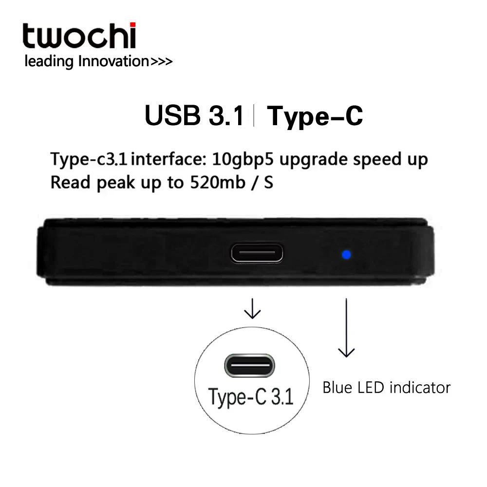 the best external hard drive for pc 2TB 1TB TWOCHI''Super External Hard Drive Disk Type-C 3.1 500GB 320GB  HDD PC, Mac,Tablet, Xbox, PS4, PS5, TV HD USB Flash Drive usb 3.0 hard drive