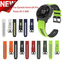 26 мм силиконовый ремешок для часов Garmin Fenix 6X 5X спортивные силиконовые ремешки для часов с быстроразъемным ремешком для Garmin Fenix 5X3 3 HR