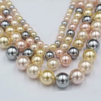 

Mix Color Shell Beads 6/8/10/12mm Imitation Pearls Loose Round Beads for DIY Jewelry Finding