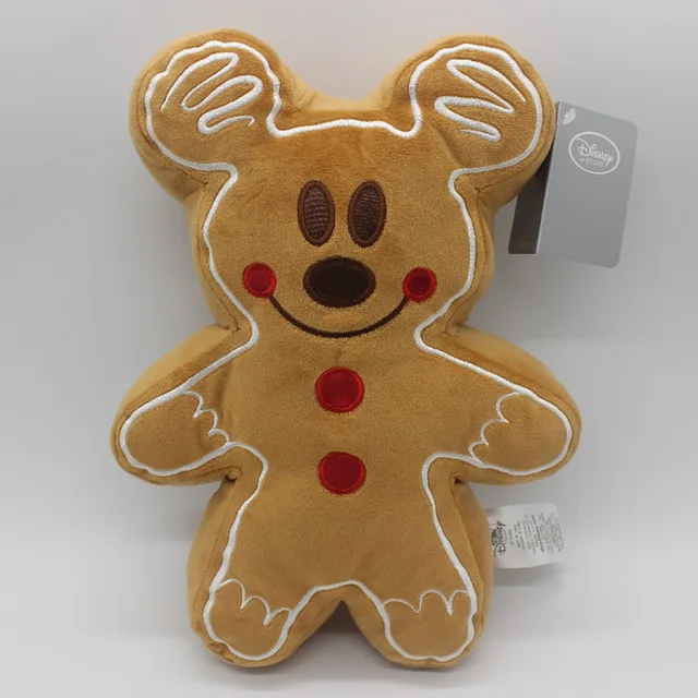 Cartoon 32cm Mickey And MinniMouse Gingerbread Man Plush Toys Stuffed Baby Appease Doll Biscuits Man Pillow for Kids Gift