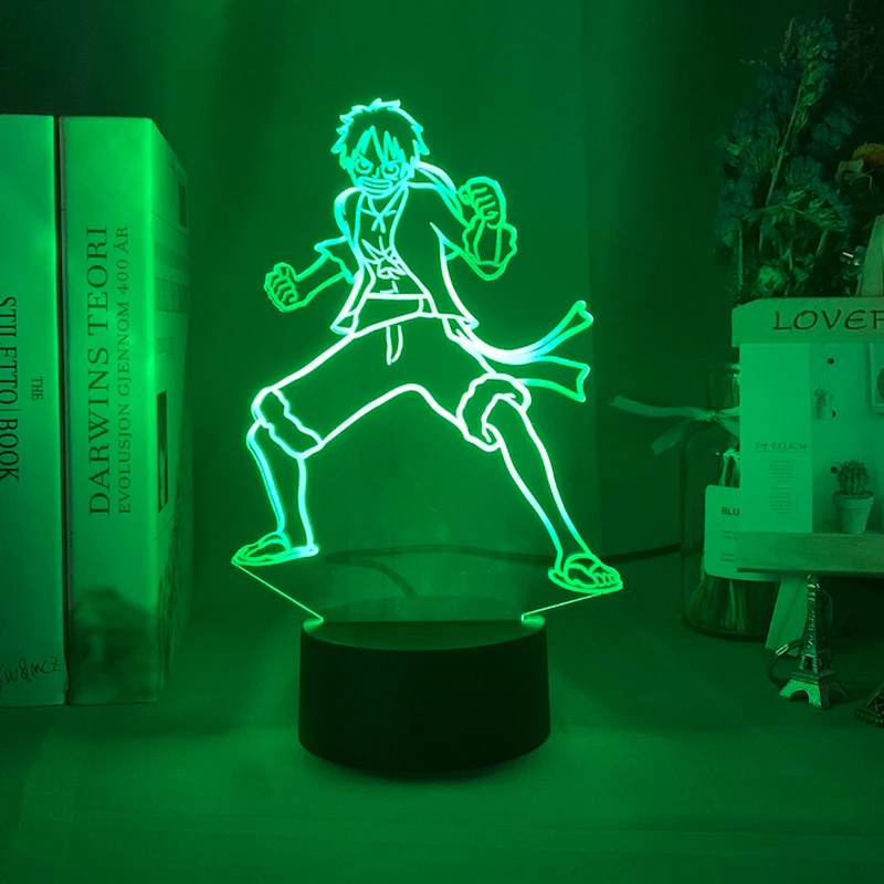 

One Piece Monkey D Luffy Figure 3d Illusion Night Light Led Touch Sensor Nightlight for Kids Bedroom Decor Cool Table Lamp Anime