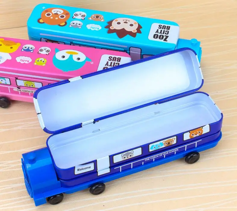 Bus Pencil Case with Built In Sharpener Pencil Box Factory