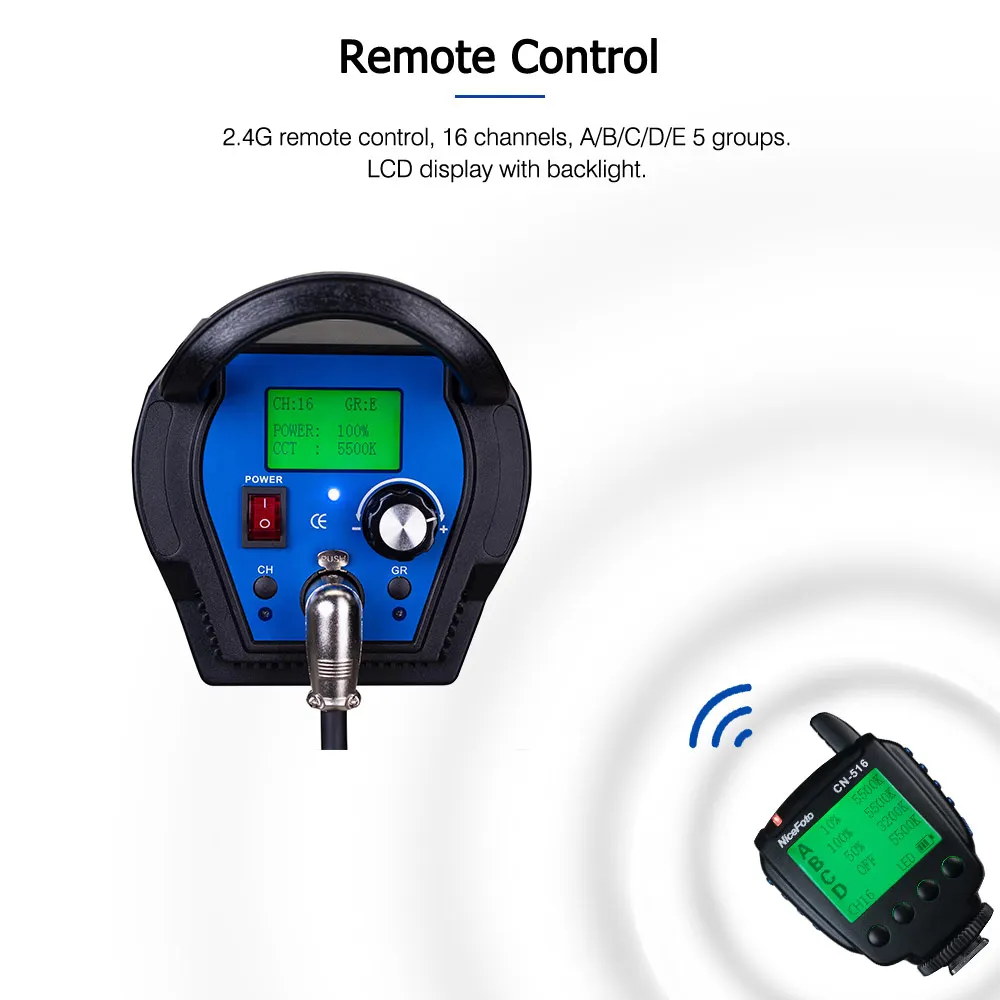 NiceFoto 330W Профессиональный 5500K Дневной свет COB LED видео пленка световое
