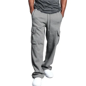 Pantalones deportivos informales para Hombre, pantalón holgado, suave, de Color sólido, para primavera y otoño