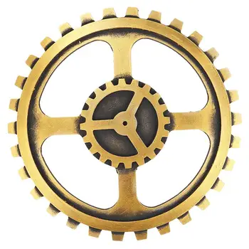 

40cm Retro Style Gear Wheel Art Craft Wall Decor Creative Wooden Crafts Industrial Style Gear Decorations (Golden)